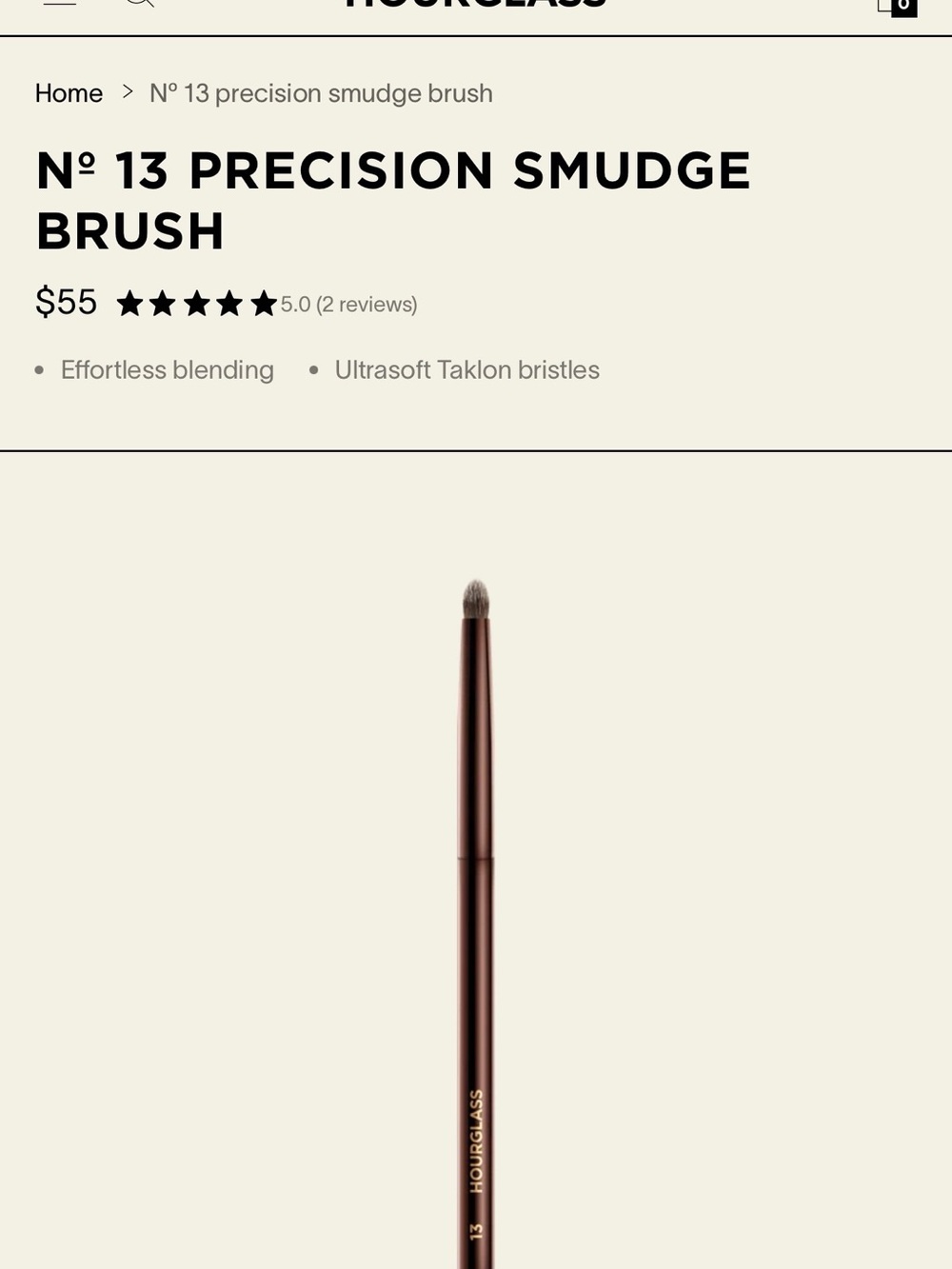 Hourglass Nº 13 PRECISION SMUDGE BRUSH